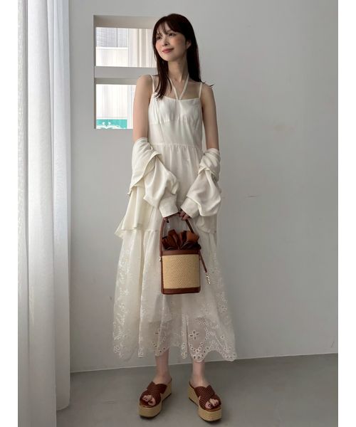 FRAY I.D カットワークティアードワンピース フレイアイディー