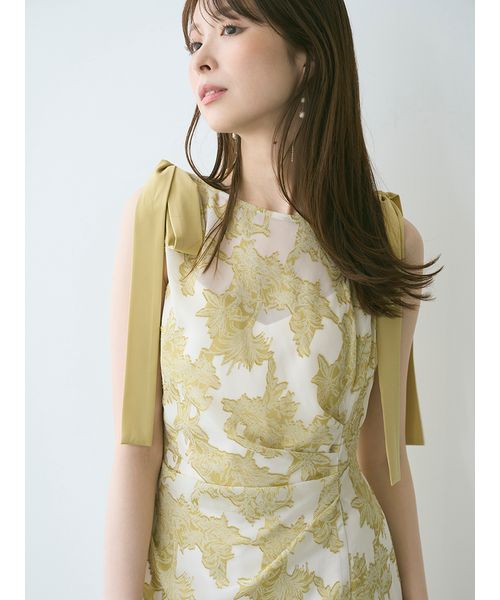 FRAY I.D 2wayショルダーリボンシアージャガードドレス 2wayショルダーリボンシアージャガードドレス(508201064)｜阪急