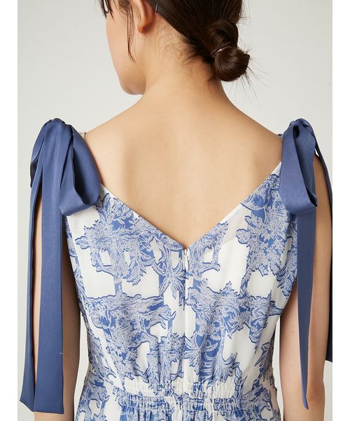 FRAY I.D 2wayショルダーリボンシアージャガードドレス 2wayショルダーリボンシアージャガードドレス(508201064)｜阪急