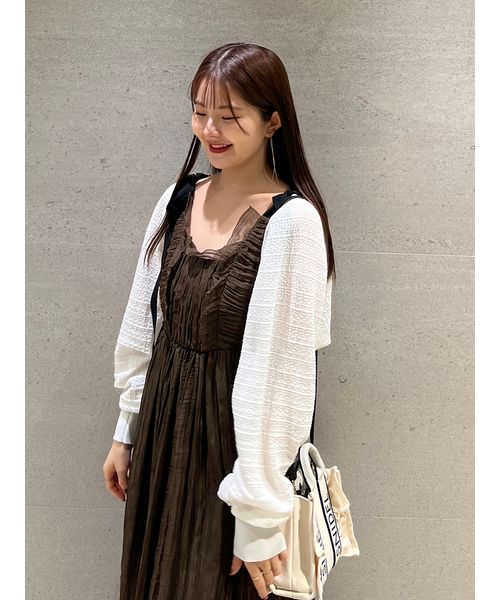 バックドロストシアーボレロカーディガン バックドロストシアーボレロカーディガン(508203354)｜阪急