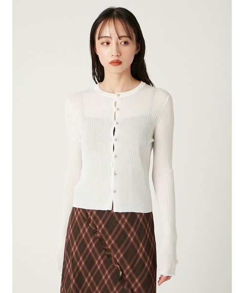 シルクコットンシアーリブカーデ(508090990)｜阪急百貨店公式
