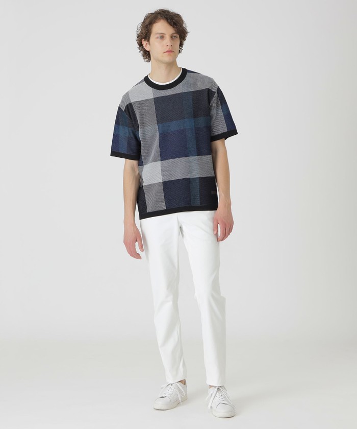 エアメッシュクレストブリッジチェックニットTシャツ(508131409