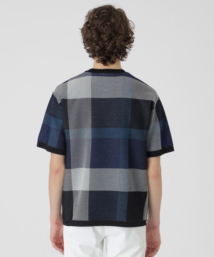 エアメッシュクレストブリッジチェックニットTシャツ(508131409