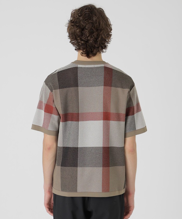 エアメッシュクレストブリッジチェックニットTシャツ(508131409