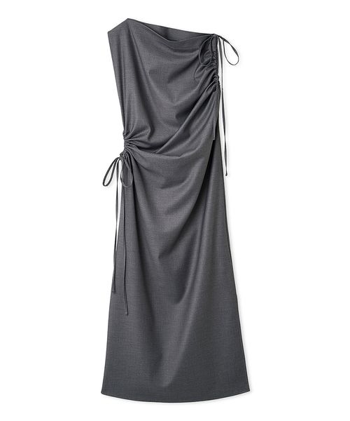 FRAY.I.D ドローストリングギャザードレープワンピース／ウォッシャブル ドローストリングギャザードレープワンピース／ウォッシャブル