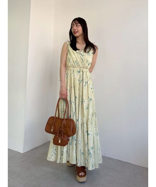 フラワープリントカシュクールワンピース／接触冷感(508218227)｜阪急