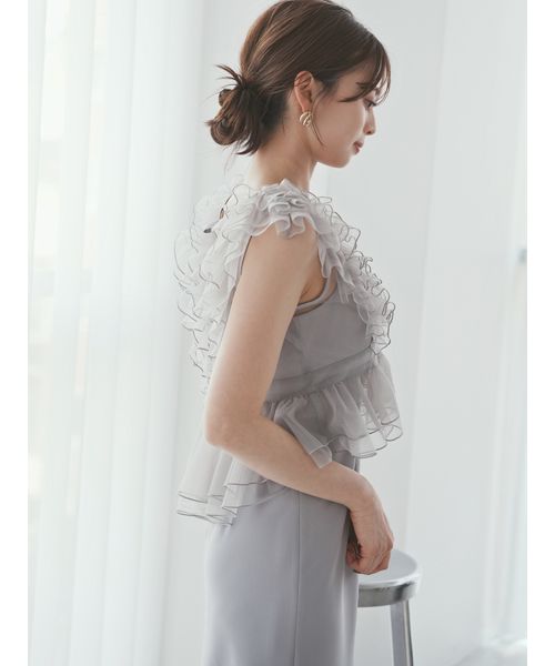 Sustainableペプラムチュールドレス snidel Sustainableペプラムチュールドレス(508146171)｜阪急百貨店公式