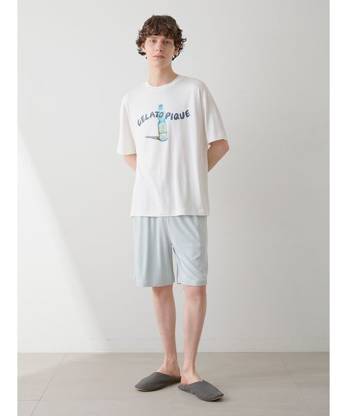 HOMME】【接触冷感】レーヨン夏祭りプリントTシャツ&トハーフ