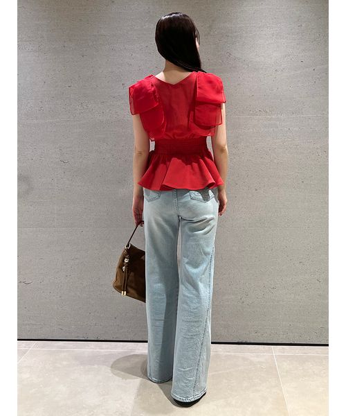 SNIDEL ウエストシャーリングリボンカットプルオーバー ウエストシャーリングリボンカットプルオーバー（カットソー/T