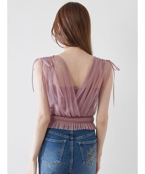 チュールレイヤードカシュクールカットプルオーバー(508235976