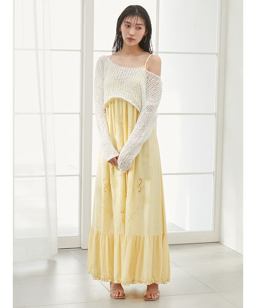 フラワーエンブロイダリーマキシワンピース(508236001)｜阪急