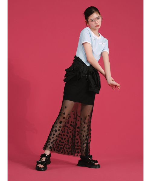 新品【LILY BROWN×MARY QUANT】UVカットフリルシアーブルゾン LILY BROWN×MARY QUANT】UVカットフリルシアーブルゾン/接触冷感