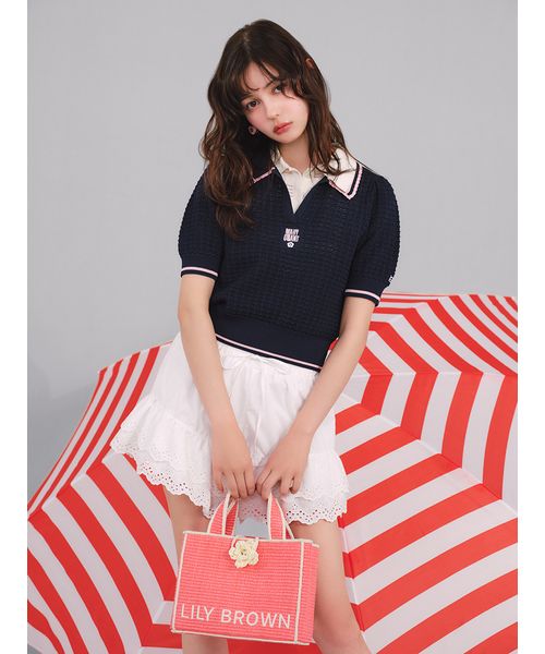 LILY BROWN×MARY QUANT シアーポロニットトップス LILY BROWN×MARY QUANT】シアーポロニットトップス(ニット