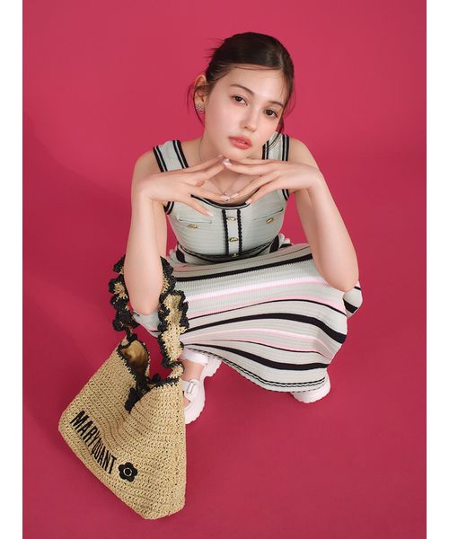 【専用】LILY BROWN×MARYQUANT ペーパーラウンドフリルバッグ LILY BROWN×MARY QUANT】ペーパーラウンドフリルバッグ(バッグ