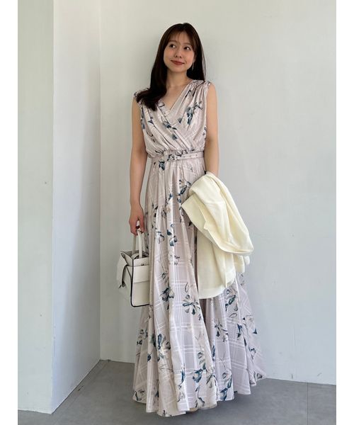 フラワープリントカシュクールワンピース／接触冷感(508218227