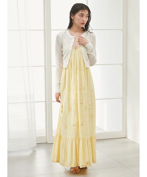 フラワーエンブロイダリーマキシワンピース(508236001)｜阪急