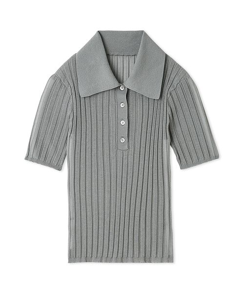 シルクブレンドシアーリブニットポロ(508090984)｜阪急百貨店