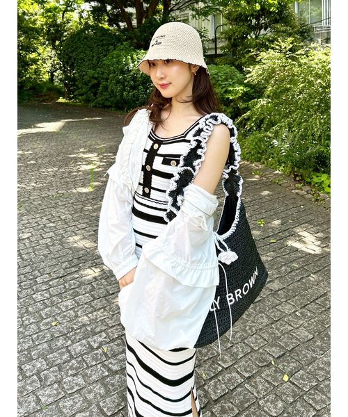 新品【LILY BROWN×MARY QUANT】UVカットフリルシアーブルゾン LILY BROWN×MARY QUANT】UVカットフリルシアーブルゾン/接触冷感