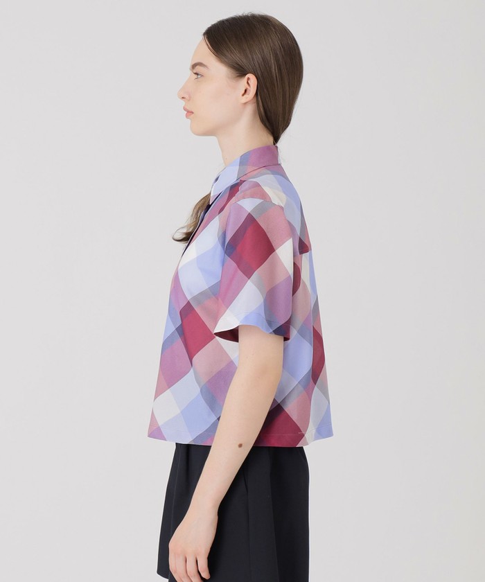 【値下げ】クレストブリッジチェックカラミクロスシャツ　ベージュ36 クレストブリッジチェックカラミクロスシャツ(508237072)｜阪急