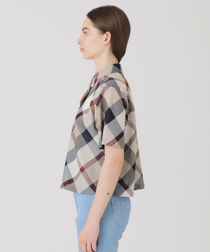 【値下げ】クレストブリッジチェックカラミクロスシャツ　ベージュ36 クレストブリッジチェックカラミクロスシャツ(508237072)｜阪急