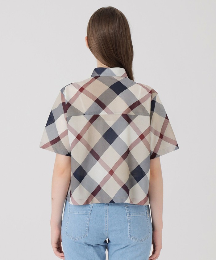 【値下げ】クレストブリッジチェックカラミクロスシャツ　ベージュ36 クレストブリッジチェックカラミクロスシャツ(508237072)｜阪急