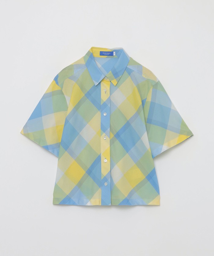 【値下げ】クレストブリッジチェックカラミクロスシャツ　ベージュ36 クレストブリッジチェックカラミクロスシャツ(508237072)｜阪急