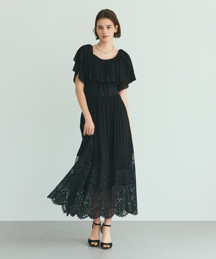 グレースコンチネンタル　レース切替マキシワンピース タグ付未使用】グレースコンチネンタル レース切替マキシ