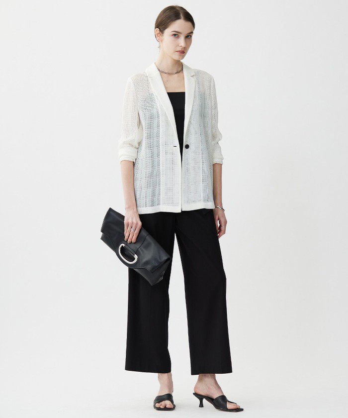 スクエアチェックレノクロス レースジャケット(508280457)｜阪急百貨店