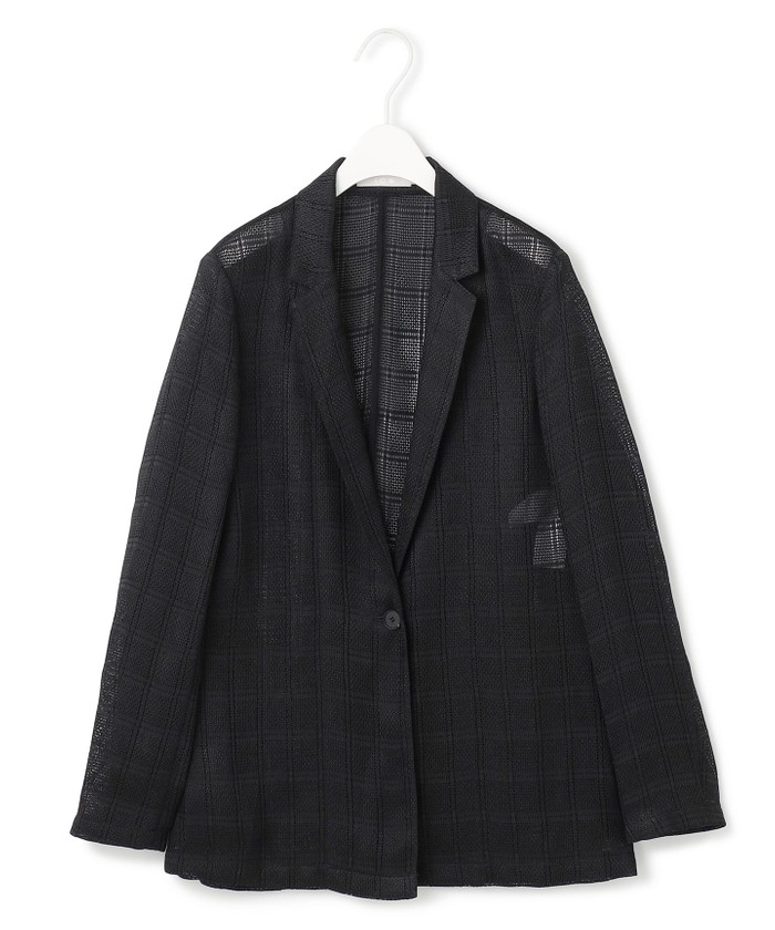 スクエアチェックレノクロス レースジャケット(508280457)｜阪急百貨店