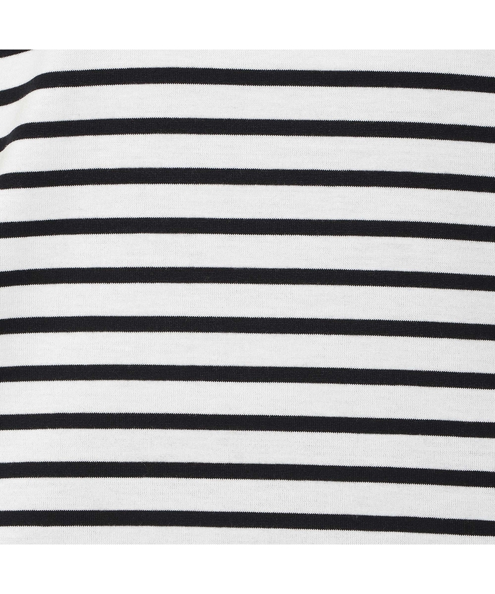 接触冷感/綿100%/手洗いOK】ビッグリボンカットソー/ボーダー