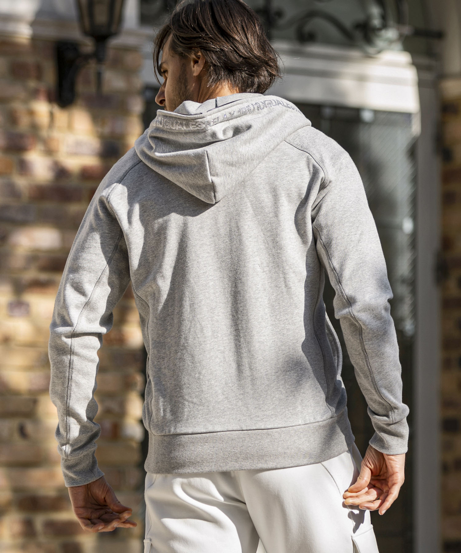 ラインストーンフードロゴスウェットパーカー(508312117)｜HANKYU