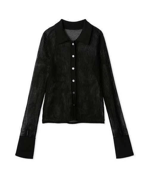ストライプメッシュポロカラーニット(507974009)｜阪急百貨店