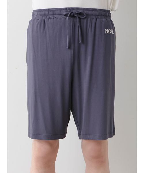 【接触冷感】レーヨンロゴワンポイントTシャツ& ハーフパンツ 接触冷感】レーヨンロゴワンポイントTシャツ& ハーフパンツ 接触