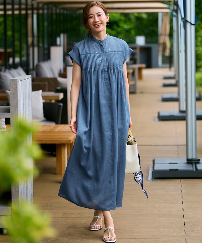 23区　【接触冷感/洗える】ラミータンブラー フレンチスリーブ ワンピース 一部店舗限定/接触冷感/洗える】ラミータンブラー フレンチスリーブ