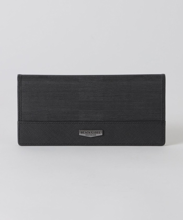 未使用 シャドークレストブリッジチェック ロングウォレット 黒 レザー 長財布 一部店舗限定】シャドークレストブリッジチェックロングウォレット