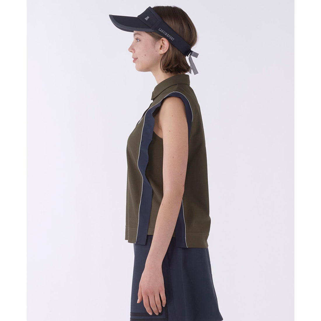 ランバン スポール LANVIN SPORT 異素材MIXノースリーブシャツ