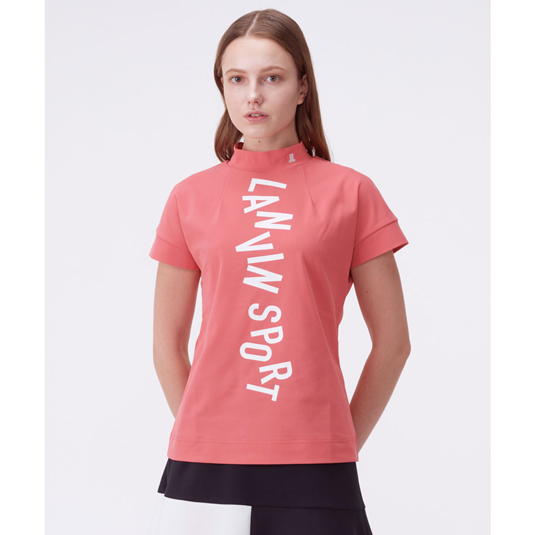 ランバンスポール　サイドライン　半袖シャツ　赤　S ランバン スポール LANVIN SPORT 【WEB限定カラー】ロゴプリント