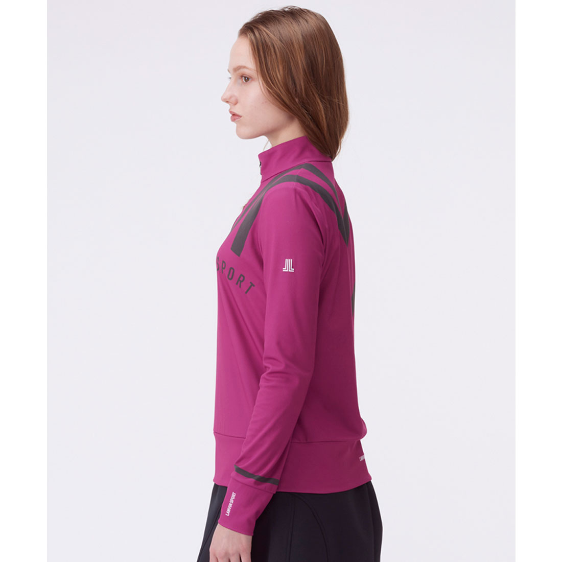 LANVIN SPORT レディース ゴルフ ハーフジップ長袖ウェア サイズ42 LANVIN SPORT レディース ゴルフ ハーフジップ長袖ウェア サイズ