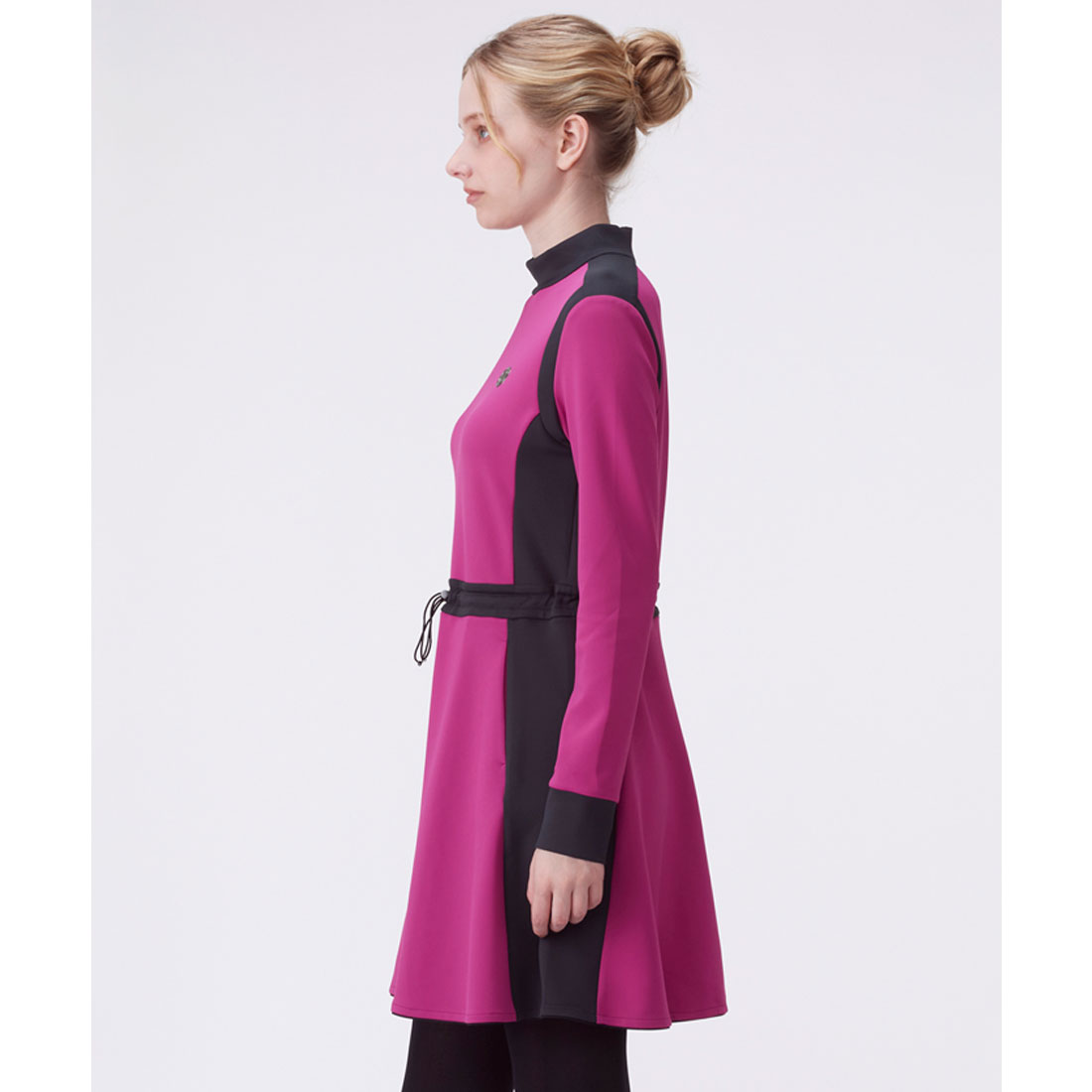 定価49500円【新品】レディース38ランバンスポール ブロッキングワンピース ランバン スポール LANVIN SPORT ブロッキングデザイン長袖