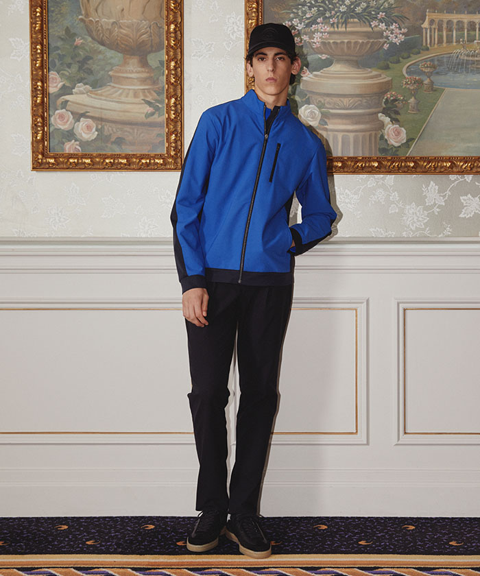 ♡新品タグ付♡ランバンスポールニットブルゾン/サイズ42 ランバン スポール LANVIN SPORT 異素材ブロッキングブルゾン