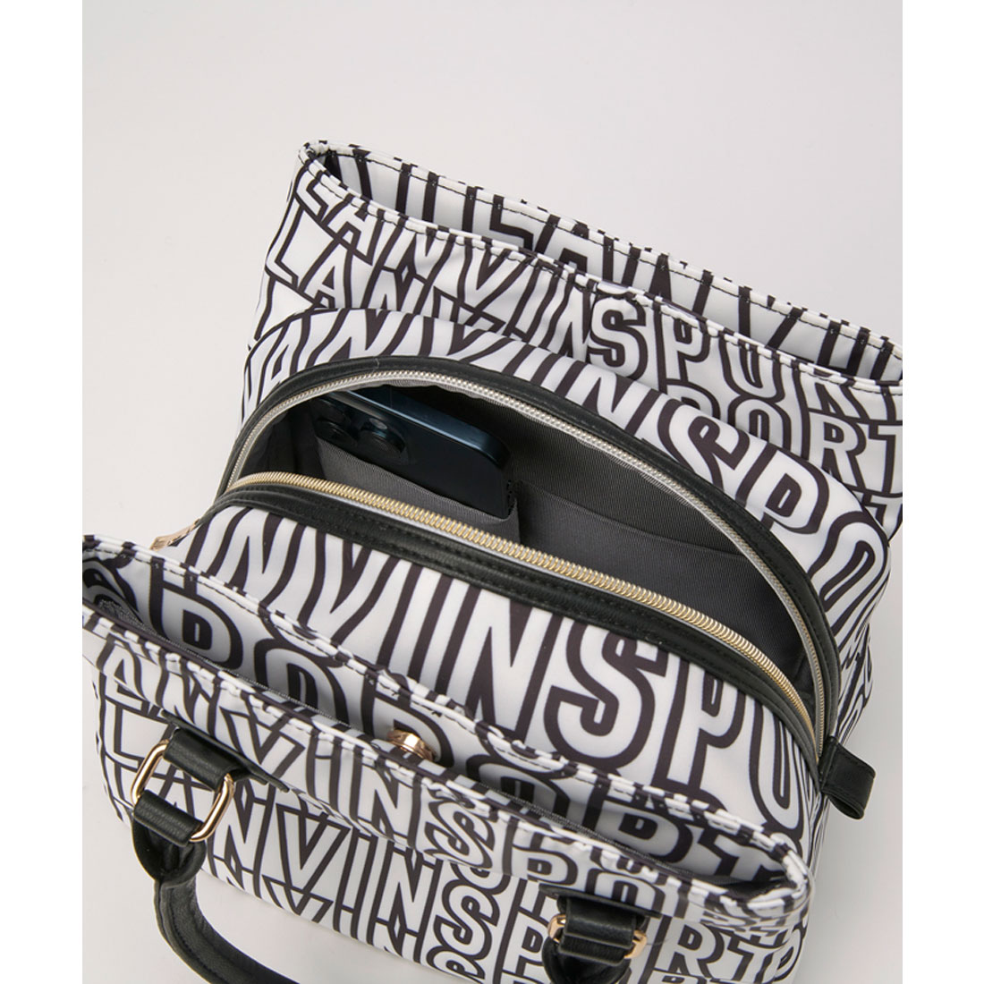 ランバンスポーツ　ラインストーンロゴマーク LL XL ランバン スポール LANVIN SPORT ロゴデザインボストンバッグ