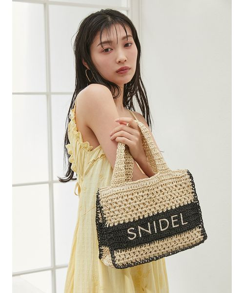 【新品未使用】スナイデル 柄編みロゴトートバッグ ブラウンSNIDEL 柄編みロゴトートバッグ（トートバッグ）｜SNIDEL（スナイデル