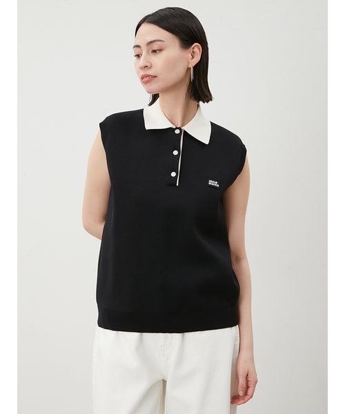 完売★Mila Owen ノースリーブポロニット Mila Owen タンクトップ ノースリーブ ニットアメスリタンク