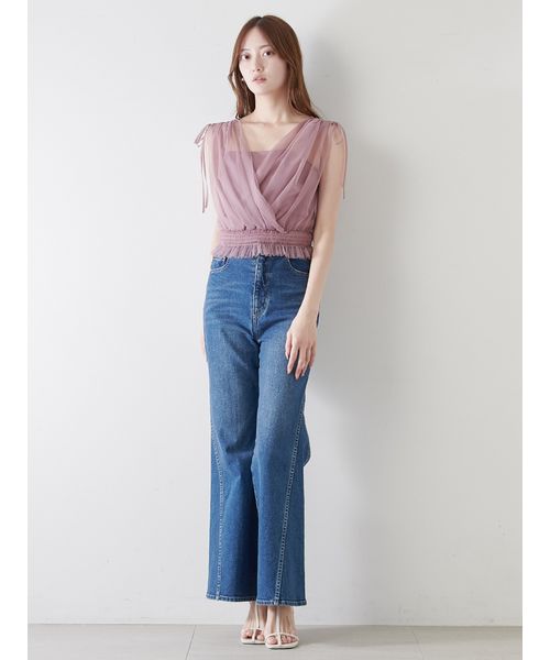 SNIDEL チュールレイヤードカシュクールカットプルオーバー チュールレイヤードカシュクールカットプルオーバー(508235976