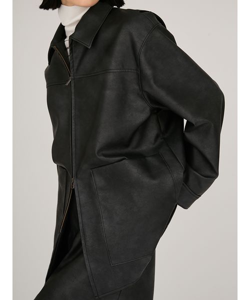 フェイクレザーダブルジップブルゾン フェイクレザーダブルジップブルゾン(508359463)｜阪急百貨店公式通販