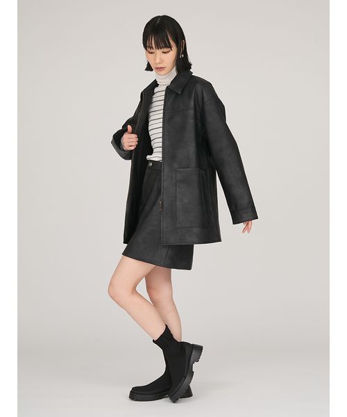 フェイクレザーダブルジップブルゾン(508359463)｜阪急百貨店公式通販