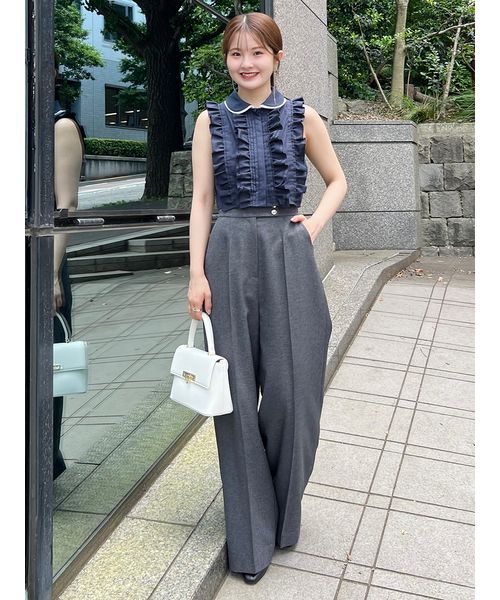 ノースリクロップドフリルシャツ(508360135)｜阪急百貨店公式通販