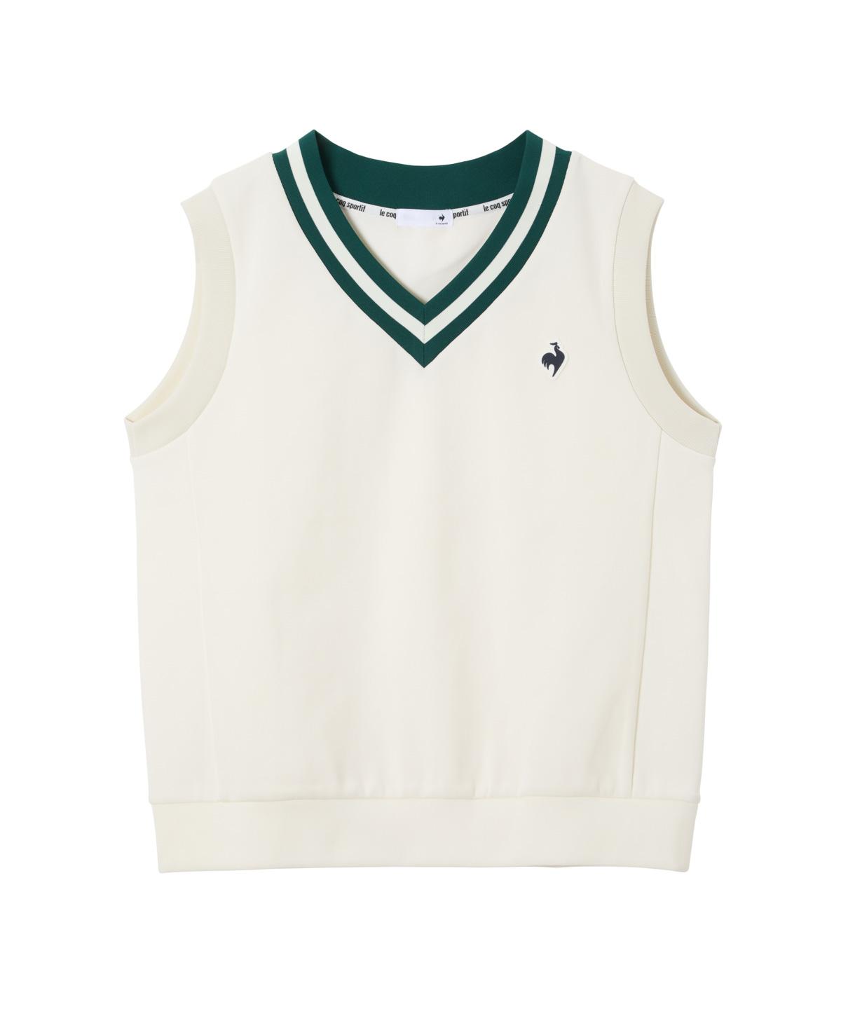 le coq sportif - ルコックスポルティフ ☆ 綺麗めベストL （株）デサント オフホワイト ルコックスポルティフ ゴルフ le coq sportif golf クルーネック