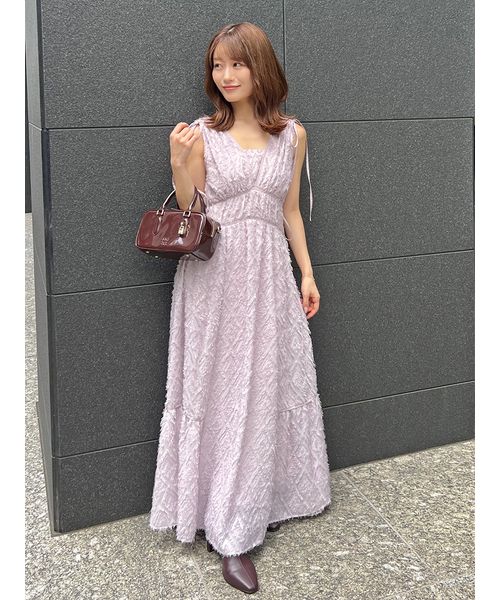 ジャガードドロストディティールワンピース 00サイズあり】ジャガードドロストディティールワンピース