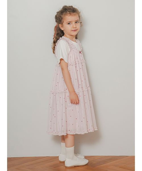 Stella McCartney Kids ハート チュールミニワンピース 4 KIDS】ハート柄チュールワンピース(508361461)|阪急百貨店公式